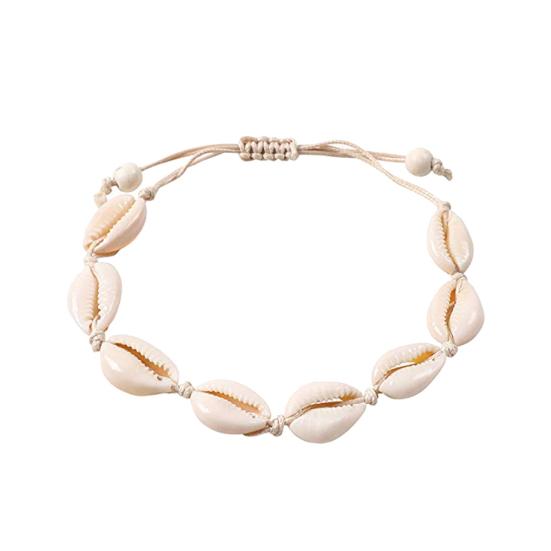 Damska bransoletka na drutach z muszli zroszony łańcuszek bransoletka biżuteria akcesoria