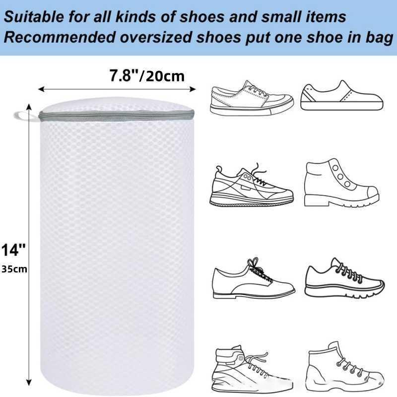 Grid Washing Shoes Bag Zipper Laundry Shoes Protector Fluffy Friendly Anti-Deformation Shoes Clothes Organizer Toy Storage Bag