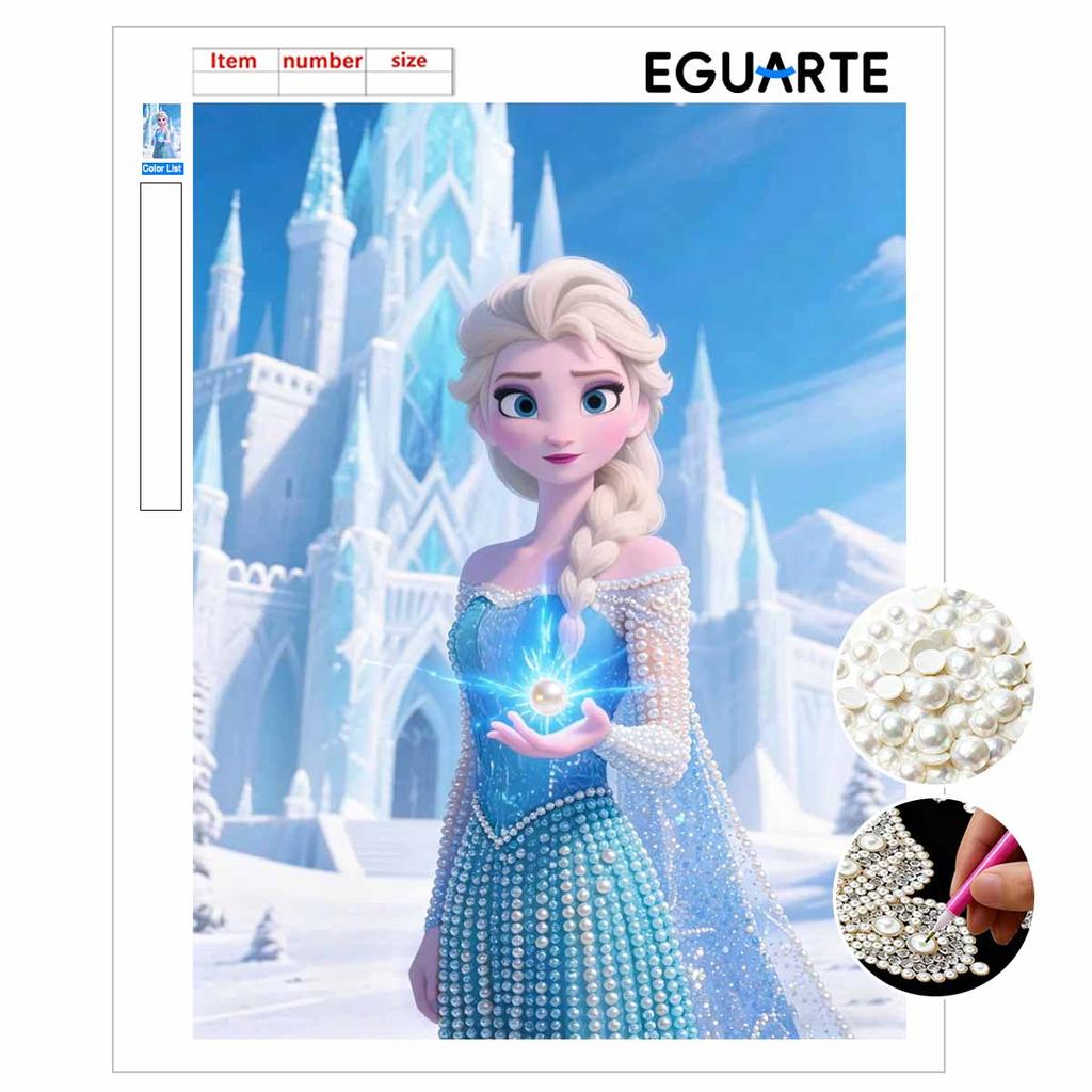 Disney Pearl Painting Frozen Elsa 5D DIY Pearl Picture Crafts for Adults/Beginners Gift Ideas Home Decor