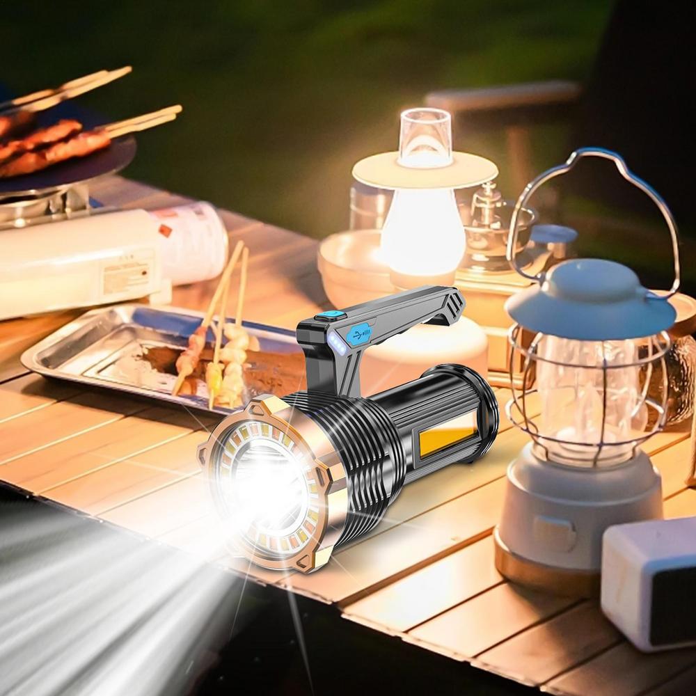 Strong Flashlight Rechargeable Handheld Compact Flashlight Rechargeable Torch With Side Light For Camping Hiking Outdoor