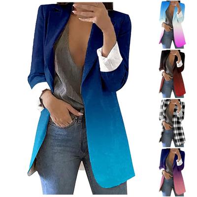Modna damska marynarka z nadrukiem w klapy Temperament Casual Suit Jacket