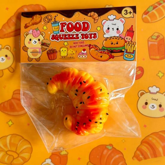 Simulation Baked Goods Squeeze Toy Stress Relief Croissant Waffle Toast Bread Sensory Toy Decompression Food Fidget Stress Ball