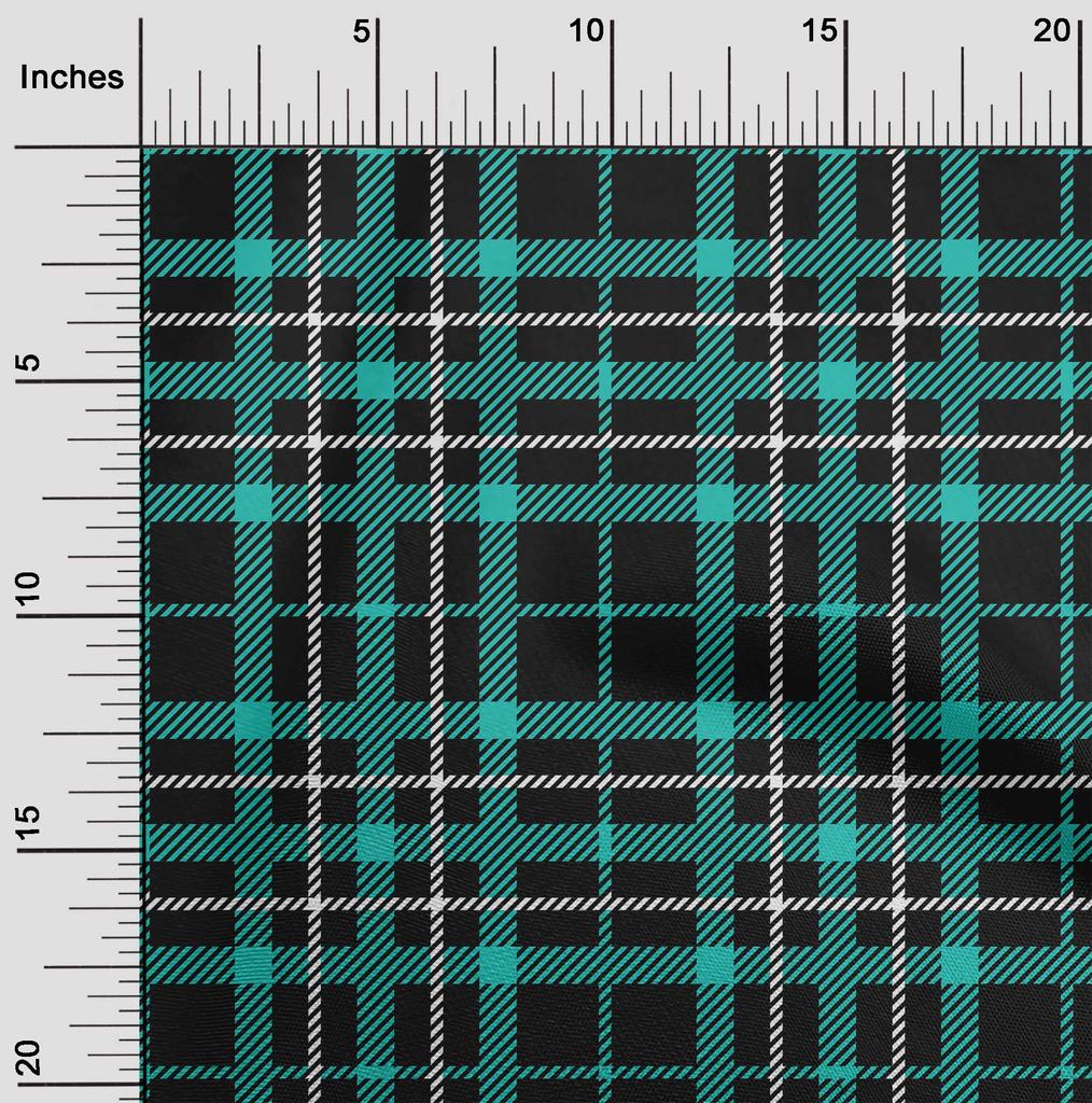 oneOone Cotton Flex Lime Green Fabric Tartan Fabric For Sewing Printed Craft Fabric By The Yard 40 Inch