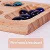 Gioco da Tavolo Mancala Pieghevole in Legno con Pedine Colorate in Vetro per Serate in Famiglia e Viaggi