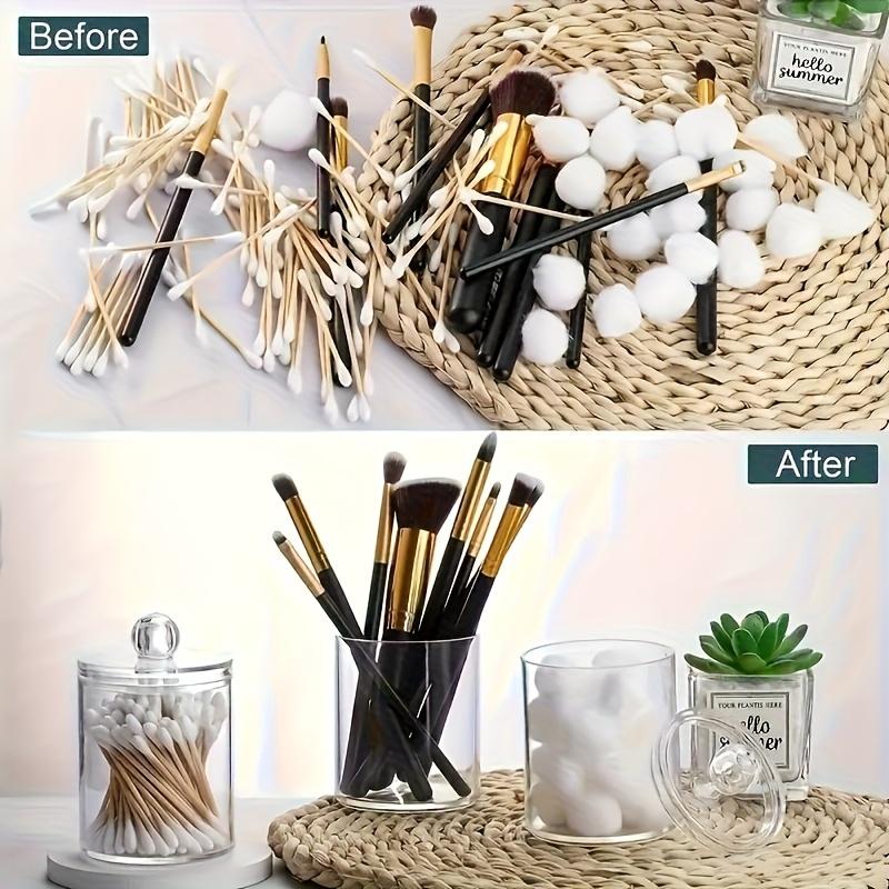 1/2 pieces of transparent cotton swab toothpick storage box, cosmetic organizer box, makeup storage box for dressing table