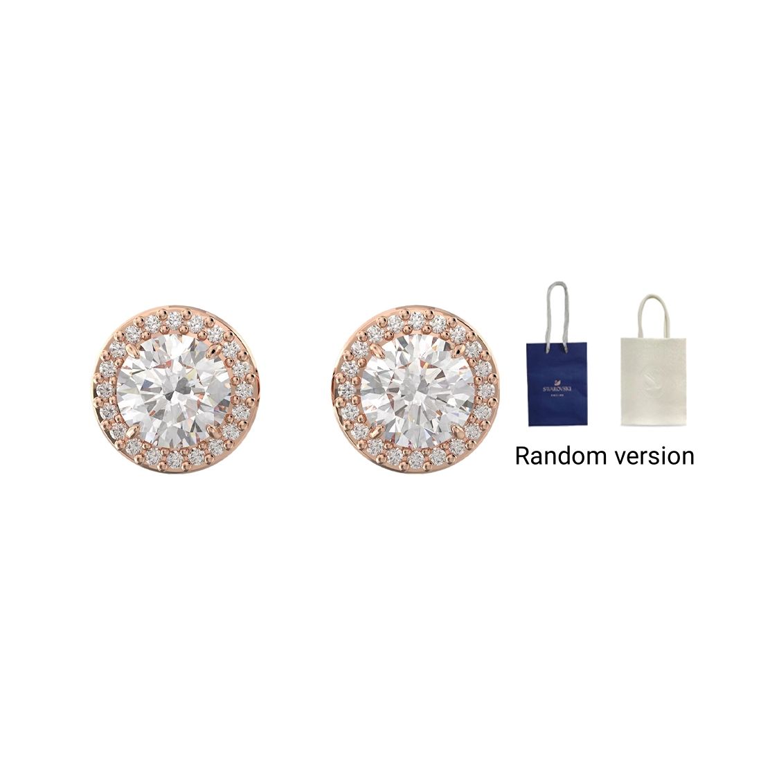 Swarovski Constella Earrings Round Cut Women earrings Rose-Gold 5636275 Box+Shopping Bag (Random Color)