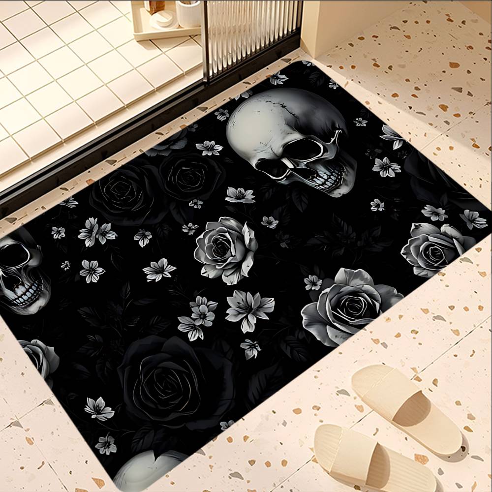 Horror Skull Gothic Bathroom Mat Retro Multiple Choice Living Room Kitchen Rug Non-Slip Bedside Mats