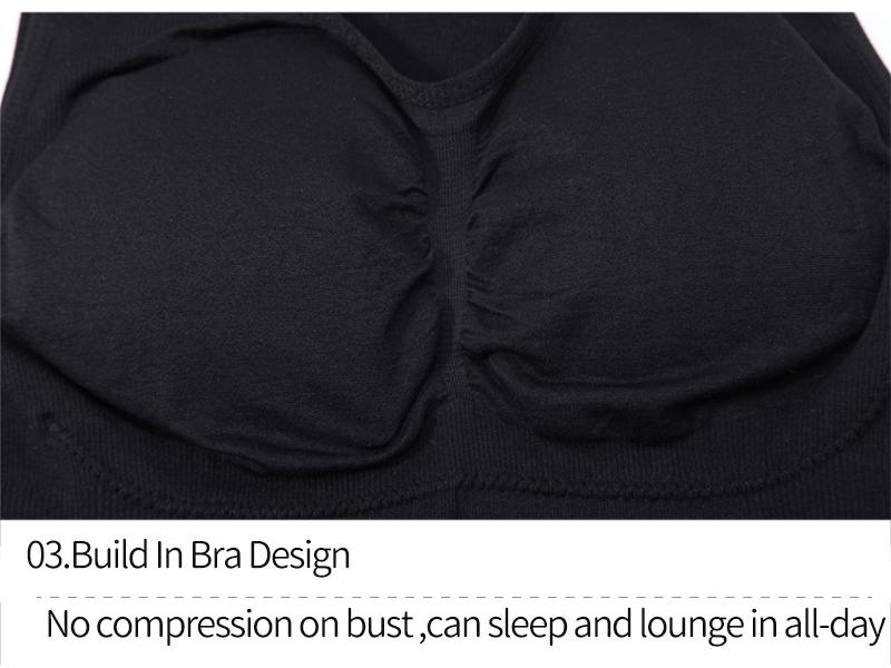 Genie Wirefree Body Shaper Cami with Pads - Tummy Control Sports Vest