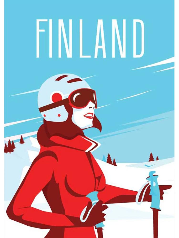 Travel City Poster Finland Vietnam Oslo Nice Canvas Painting Cartoon Nordic Wall Art For Modern Living Room Home Decoration