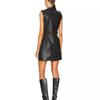 Designer Handmade Party Wear New Women's Leather Dress Real Lambskin Black Mini Dress