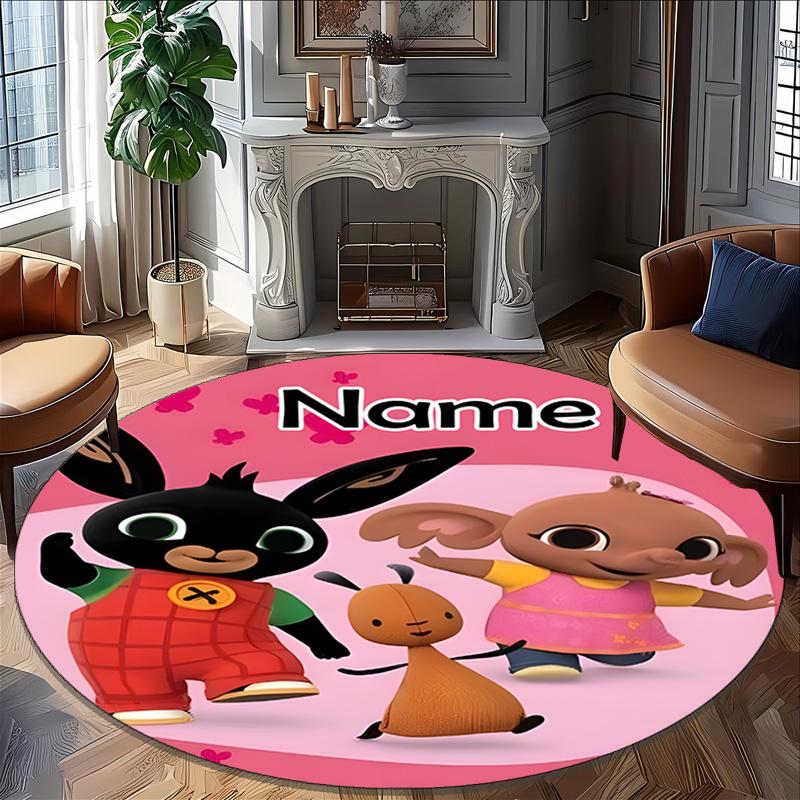 Personalized B-Bing Bunny Round Chair Office Rug - Perfect for Mat, Office Chair & More - Ideal Gift for Birthdays and Holidays