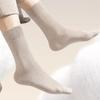 Winter Warm Dress Socks Men Crew Socks, Solid Color Casual Soft Non Binding Breathable Sweat Wicking Mid-calf for Autumn And Daily Wear Business