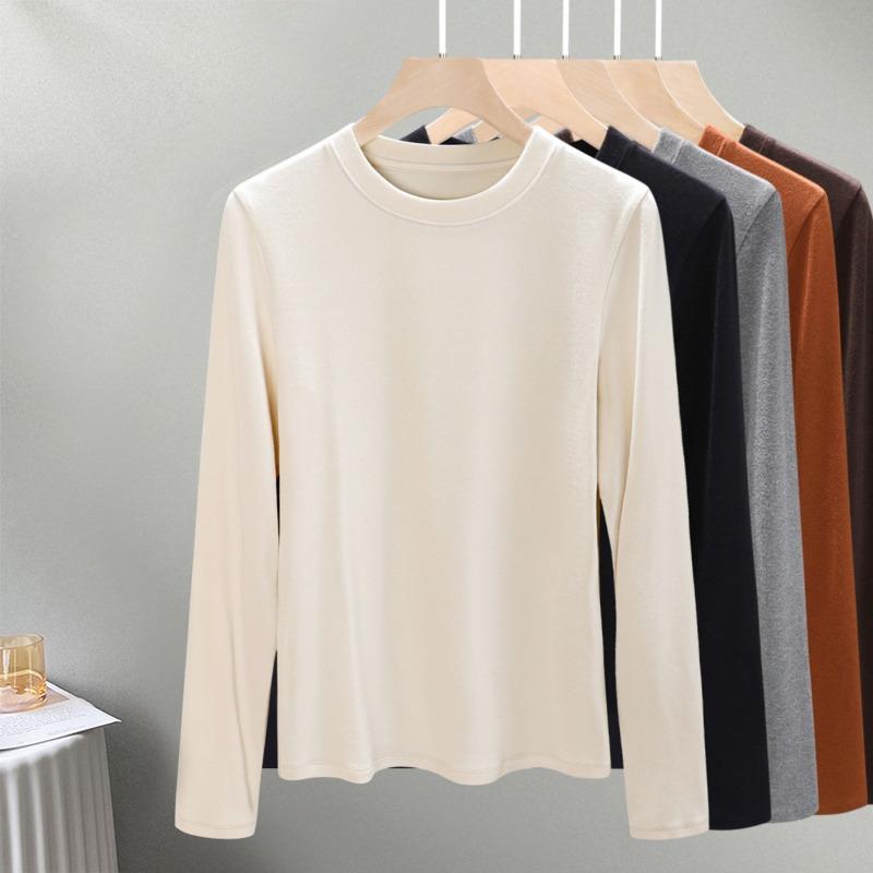 Crew Neck Long Sleeve Knitted Sweater Early Autumn New Women's Clothing Can Be Worn Outside with High-end Temperament Bottoming Shirt Top
