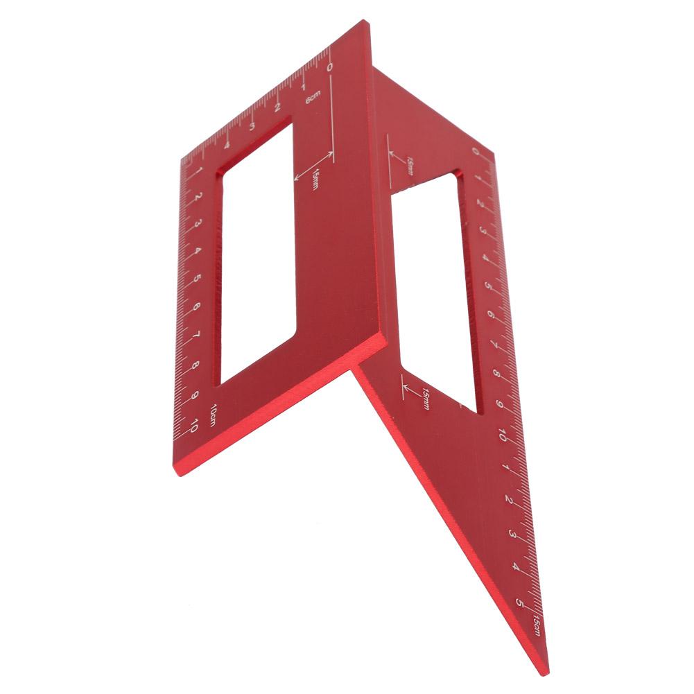 4590 Degree Multifunctional Aluminum Alloy Angle Ruler Marking Gauge Woodworking Tool (Red)