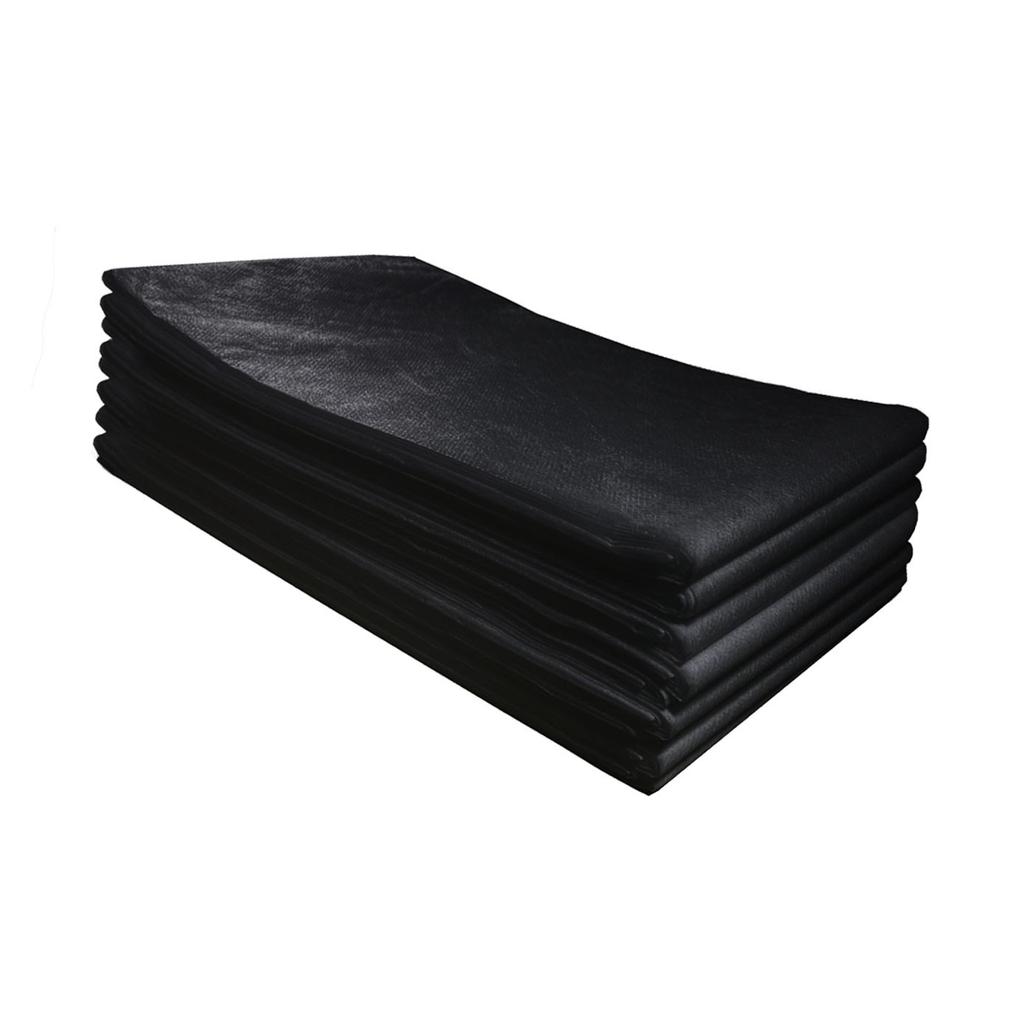 Disposable Sheet 100cm x 215cm Black Nonwoven 15G 10 Pcs