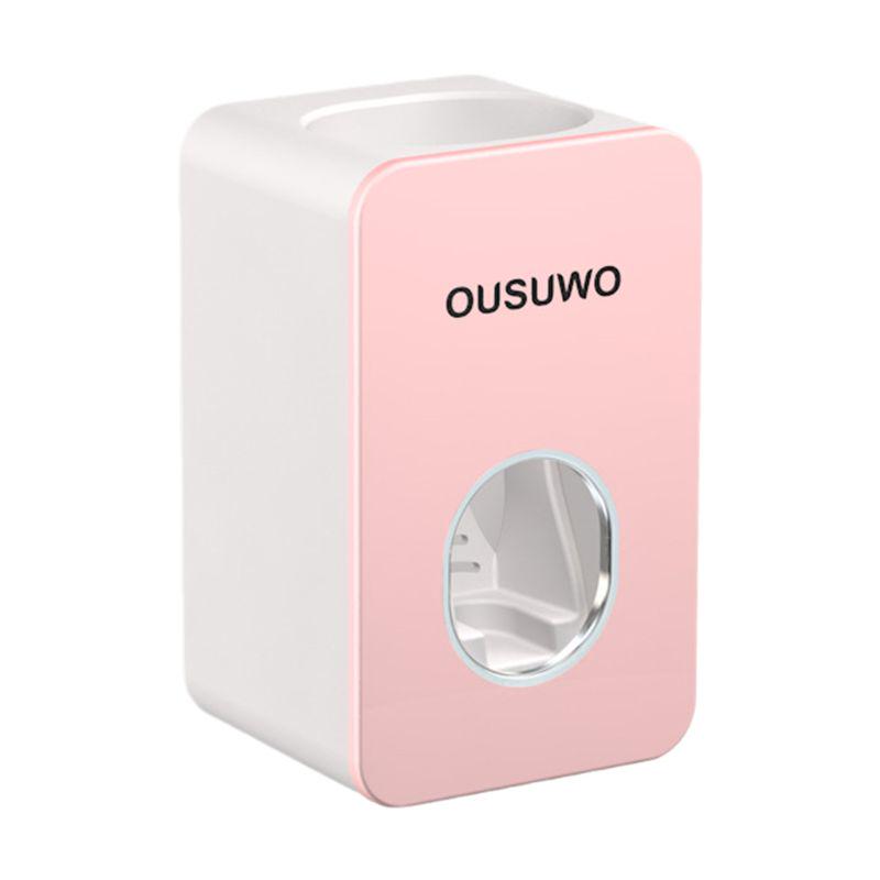 Grey OUSUWO Toothpaste Dispenser Adhesive Wall Mount Toothpaste Squeezer