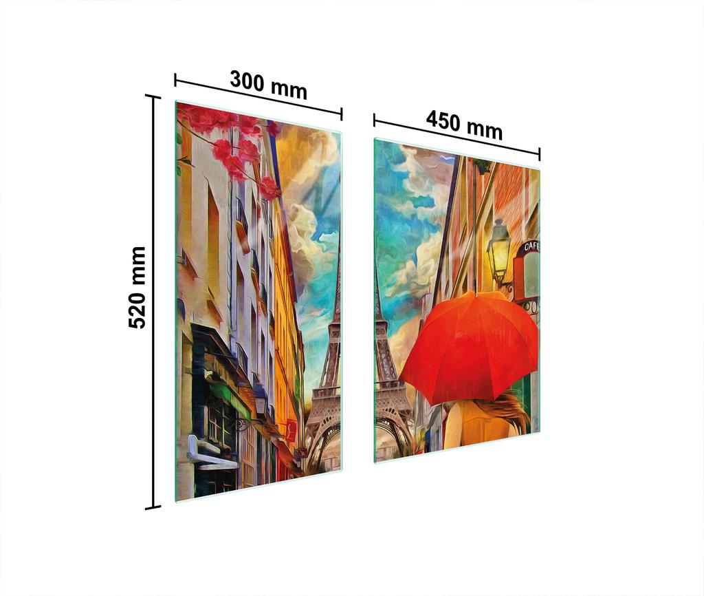 SZKLANA PŁYTA OCHRONNA DESKA 75x52 PARYŻ