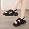 Fashion CRLAYDK Women's Sandals Elastic Band Open Toe Shoes Comfort Platform Summer Walking Casual Outdoor Beach Dressy Slippers