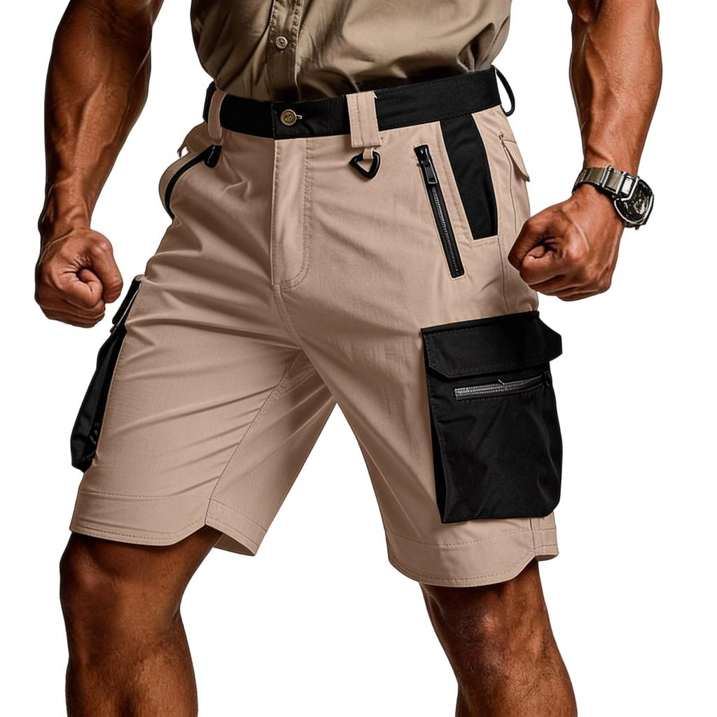 Heren Stretch Casual Werkbroeken, Lichte Golfbroeken, En Elastische Werkshorts Met Meerdere Zakken