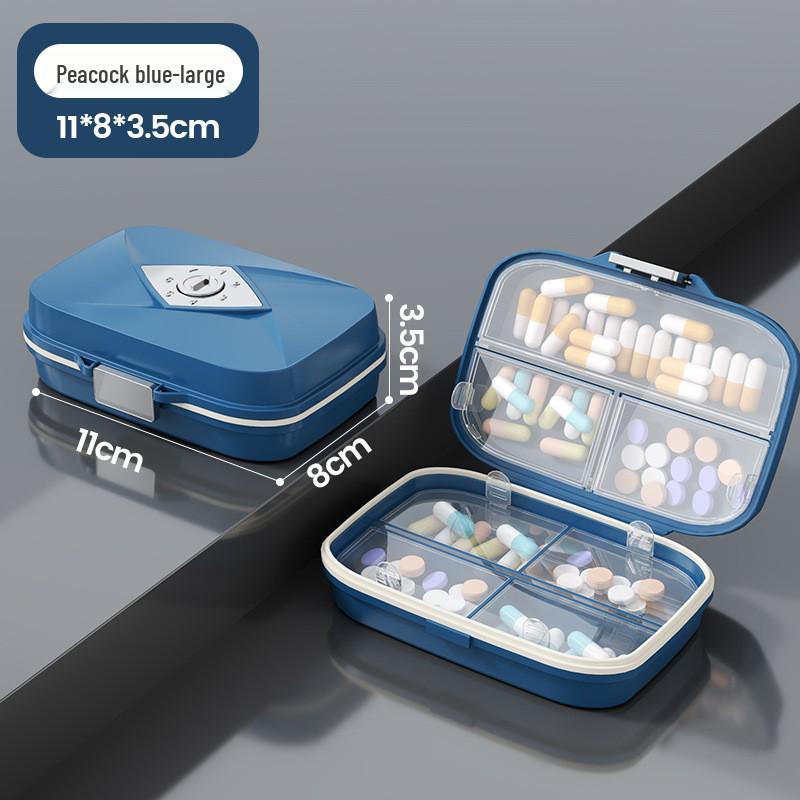 7-Day Moisture-Proof Pill Organizer: Sealed, Compartmentalized, Dustproof, with Lid for Convenient Storage