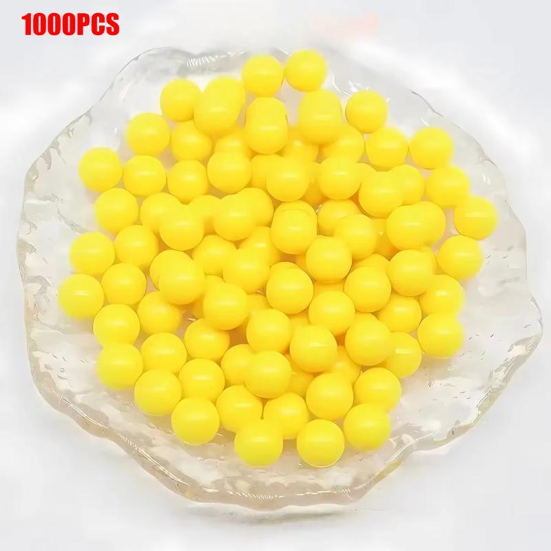 1000 Rounds Yellow 6mm Paintballs 0.11g 0.25g Tactical Strike Balls for Adult Outdoor Recreational Shooting Games