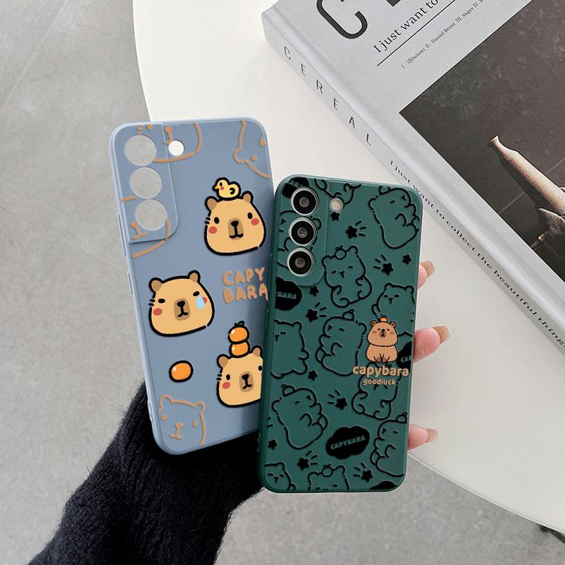 Cartoon Capybara Cute Phone Case For Samsung Galaxy S26 S25 Ultra S24 S23 S22 Plus S21 S20 FE S26Ultra A37 A57 5G Silicone Cover