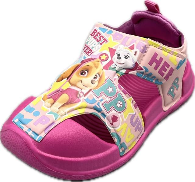 

Paw Patrol Kids Sports Sandals, Chase, Skye, Everest Character Sandals, Lightweight, Magic Strap, Boys and Girls, Blue, Pink, 15.0 cm