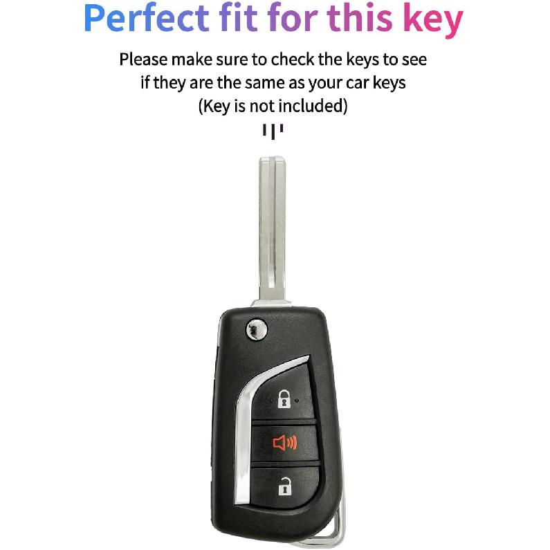 Key Fob Cover Hybrid Corolla: 3 Buttons Silicone Remote Case Protector Fit for Toyota RAV4 CHR IM Hybrid Hilux Avensis Scion iQ tC iM xB Corolla 2013