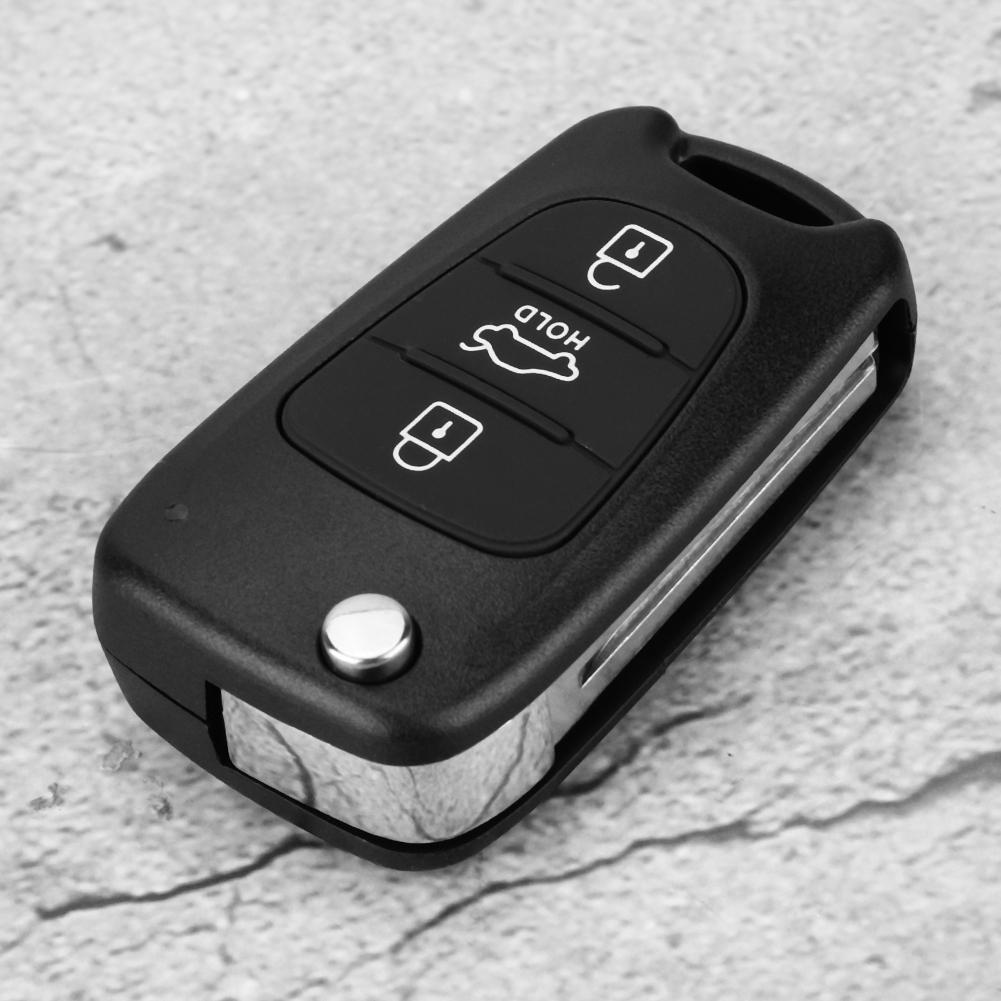 Flip 3 Button Remote Key Fob Case Shell Cover Fit For KIA Rondo Sportage Soul Rio