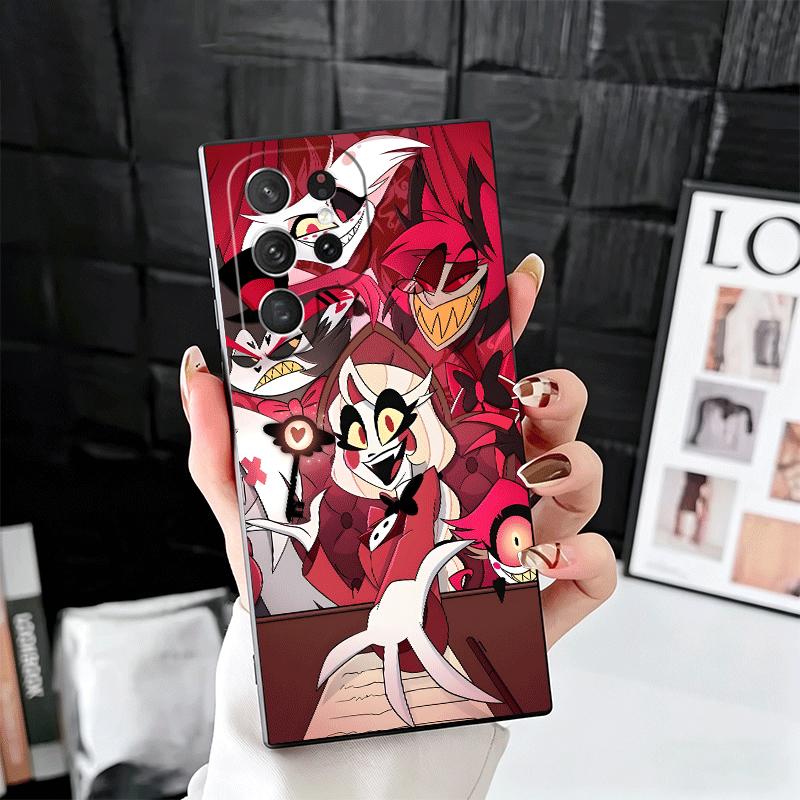 Hazbin Hotel Anime Soft Phone Case for Samsung Galaxy S26 S25 Edge S24 Ultra S23 Plus S22 S21 FE S20 Black Cover Back Shell
