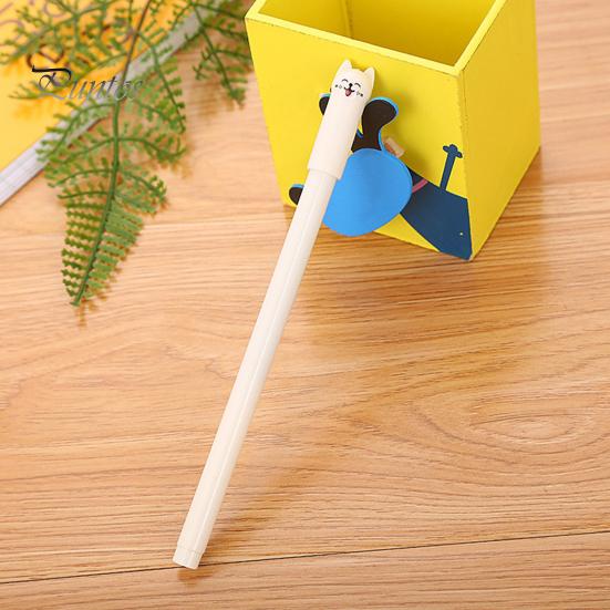 Cartoon Cat Stationery 4Pcs Gel Pens 0.5mm Fine Point Writing Fluently Cute Quick-drying Non-slip Pen Design Comfortable Grip Ergonomic Ink Cap