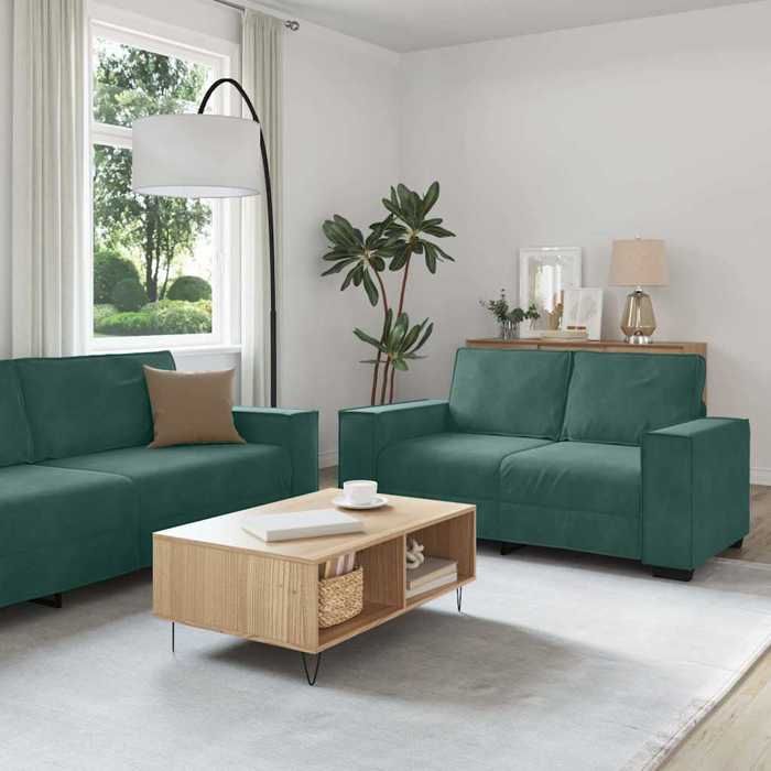 VidaXL 3-piece Sofa Set with Cushions Dark Green Velvet, Sofa, Sofa Seat, Recliner Sofa, Comfort Sofa, 3324620