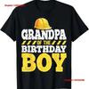 Grandpa of the Birthday Boy Construction Party T Shirt Vintage Washed Breathable Stylish Graphic Designer Clothes Vintage