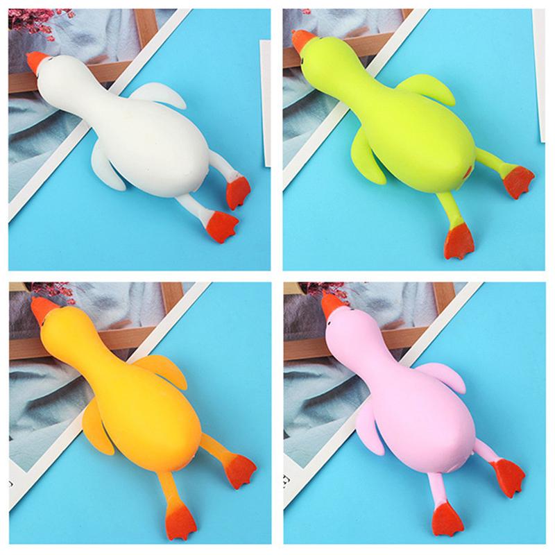 1Pc Duck Shape Toy Bounce And Decompression Big White Goose Cartoon Shape Pressure Relief Duck Lala Duck
