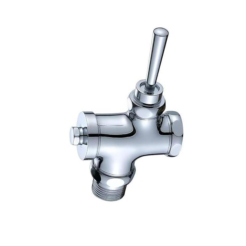 Model Wall Mounted Chrome Finish Brass Material Hand Control Eco-Friendly Water Saving Toilet Flush Valve for Hotel Use
