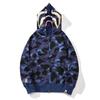 Camouflage Shark Head Hoodie with Golden Zipper - Plus Velvet Autumn/Winter Teen Cardigan