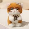 Cute Glasses Kitten Pendant Plush Doll Calico Cat Doll Table Companion Palm Treasure Backpack Pendant Key Chain