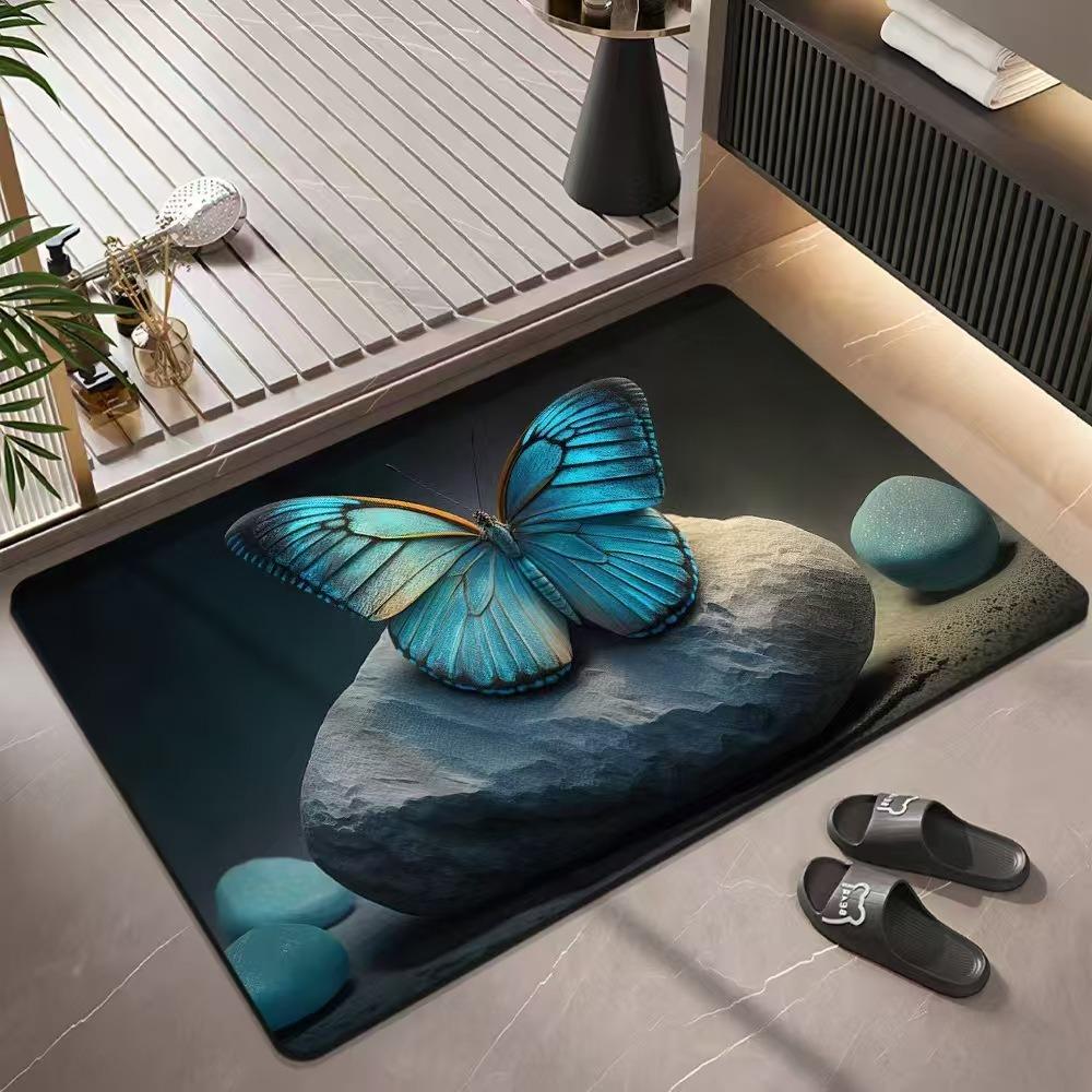 1Pcs Pebble Pattern Soft Kitchen Rug Anti-Fatigue Kitchen Rug Waterproof Non-Slip Rugs Set Runner Rug Bedside Rug Absorbent Carpet For Kitchen