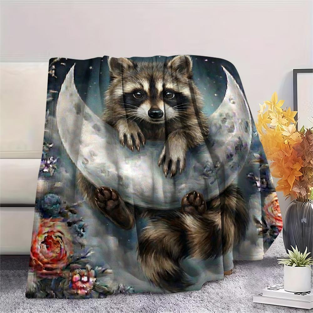 1Pc Cute Animal Print Flannel Blanket, High quality Comfortable for All Seasons, Home Decor, Warmth and Comfort, Perfect for Christmas Gifts 27