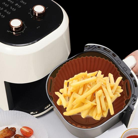 Silicone Air Fryer Tray Reusable Base Mat for 3 to 5LB Air Fryers Heat Resistant Non-Stick Tray Replacement of Parchment Paper