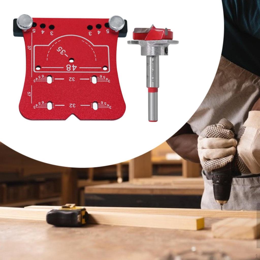 35mm Hinge Hole Opener Door Panel Jig Woodworking DIY Tool Flexible Aluminum Alloy