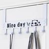6 Hooks Over The Door Hooks Strong Load Bearing Capacity Space Saving Metal Door Hanger Hooks for Coat Hat Bag White