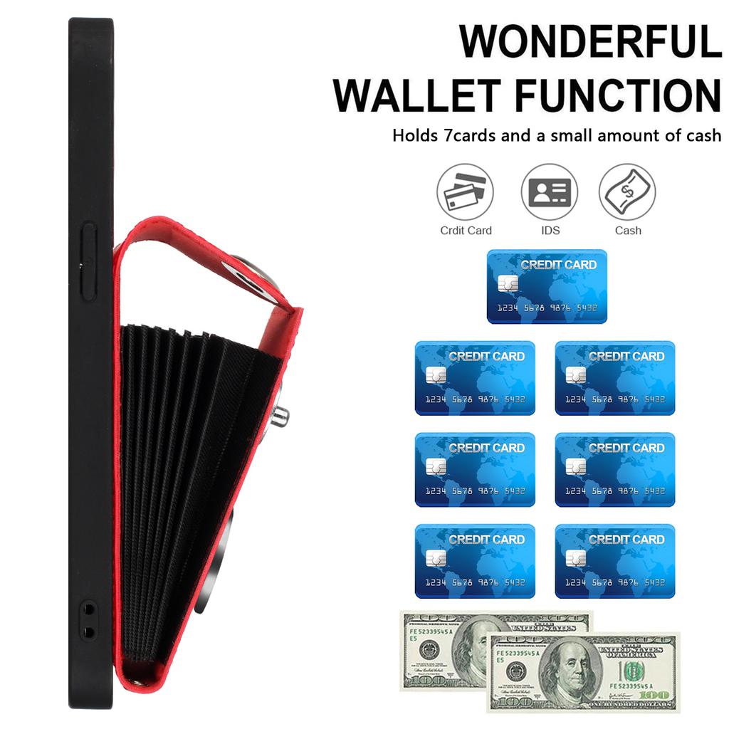 For iPhone 16 Pro Max Case YB Leather Coating Series-7 Card Holder Leather TPU Phone Cover with Kickstand