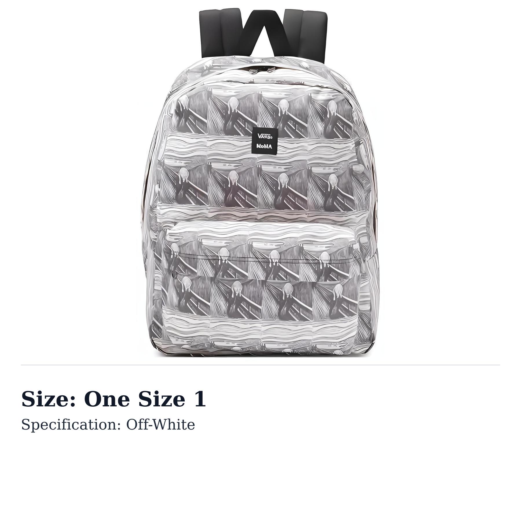 Vans MOMA Old Skool Collaboration Polyester Backpack Regular Unisex Gray White VN0A3I6R1UB1 One Size 1