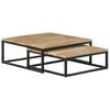 2 Piece Mango Solid Wood Nesting Tables