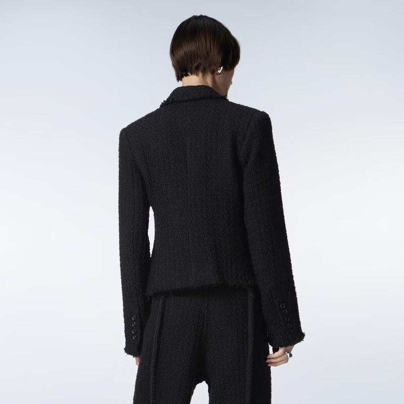 JNBY Women's Winter Blazer Collar Wool Blend Coat