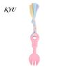 Indoor Outdoor Interactive Toys Pet Molar Teeth Cleaning Fork Toy, Durable Woven Rope Training Macaron for Dogs Colors TPR Chew Toy Gum Massage