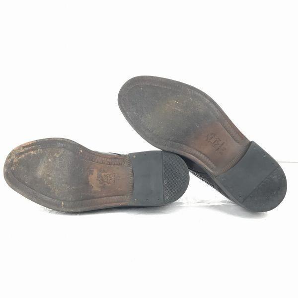 Venturini Italy Leather Plain Toe Red Purple Dress Shoes 27.0-27.5(USED)