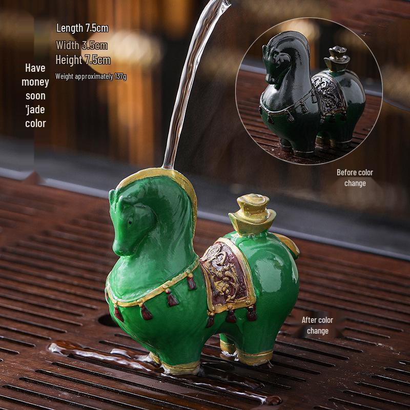 Instant Fortune Resin Tea Pet: Color-Changing, Wealth-Attracting, Creative Tea Table Decoration for Tea Enthusiasts.