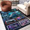 Futuristic Maritime Vehicles Pattern Rug Floor Mat for Living Room or Bedroom Soft and Comfortable Carpet a Gift for Birthday and Holiday.